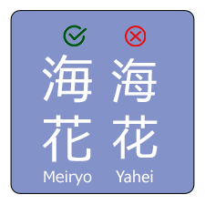 Font comparison showing Japanese vs Chinese fonts